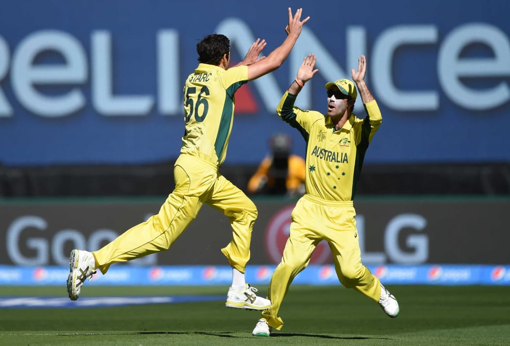 Australia take the wicket of Brendon McCullum.