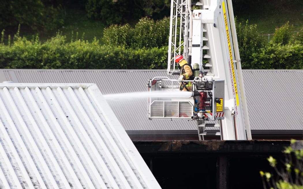 Firefighters at Ponsonby Intermediate School.