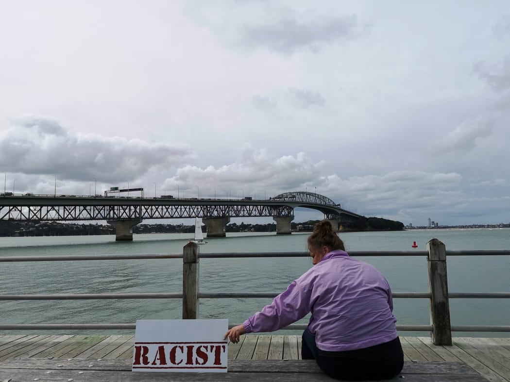 Alice Snedden at Auckland Harbour Bridge