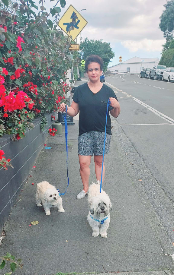 Nuzia Scaranci with Ruby and Simba.
