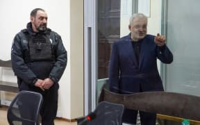 Former Energy Minister Herman Galushchenko, right, attends a court hearing over his detention, in Kyiv, on 16 February 2026, amid the Russian invasion of Ukraine.