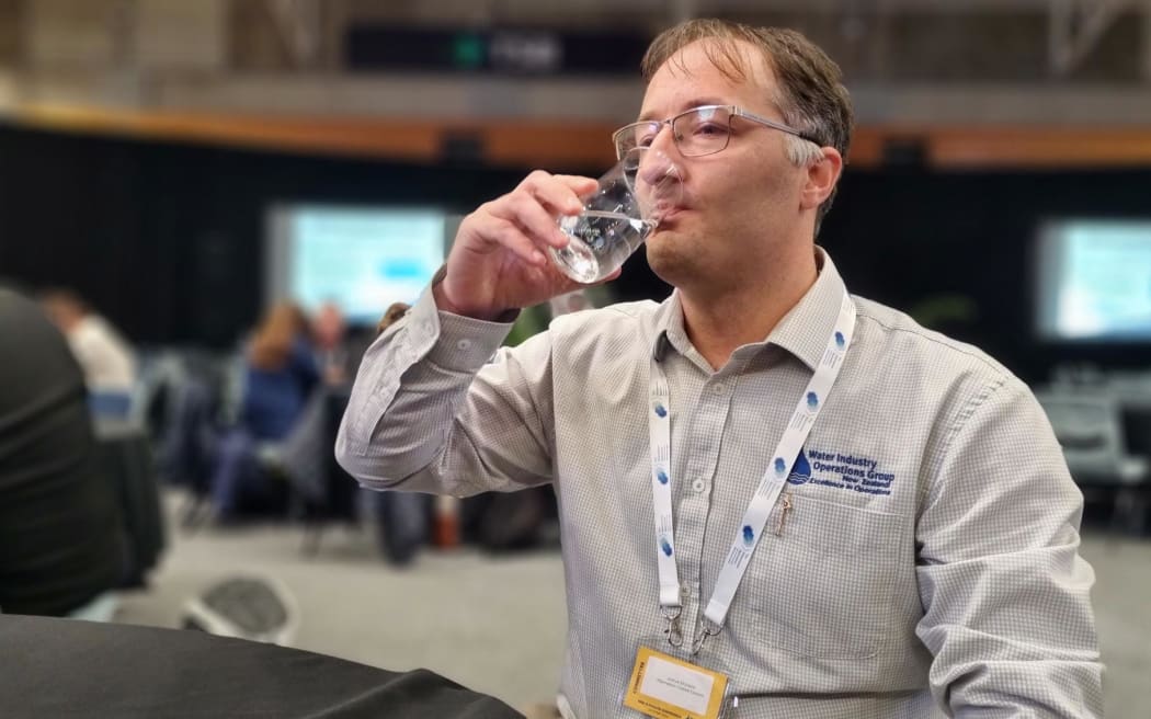WIOG chair Joshua McIndoe says clarity, colour, smell and taste of water samples are the key attributes judges are considering.