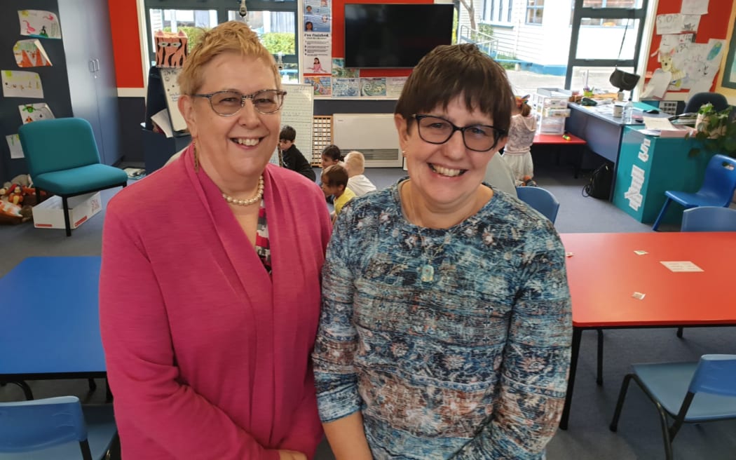 Janice Shramka and Janice Jones at Karori West Normal School