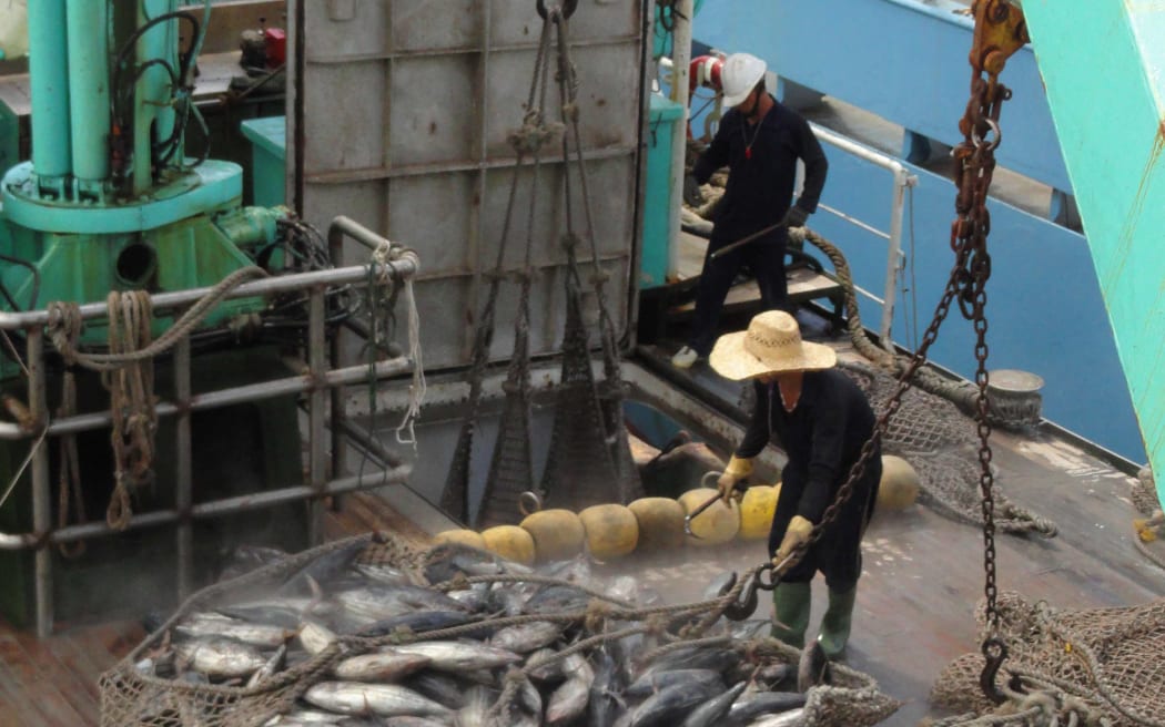 Tuna transshipment in Majuro, shown in this file photo, is down 60 percent in 2020