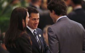 At the APEC summit in Danang (from left) Prime Minister Jacinda Ardern, Mexico's President Enrique Pena Nieto and Canada's Prime Minister Justin Trudeau.