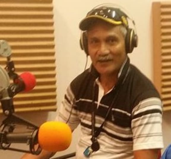 Vaafusuaga T Masunu Tuisila hosting a radio programme at Samoa Capital Radio
