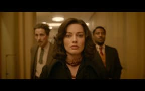 Christian Bale, Margot Robbie and John David Washington in the 2022 film Amsterdam