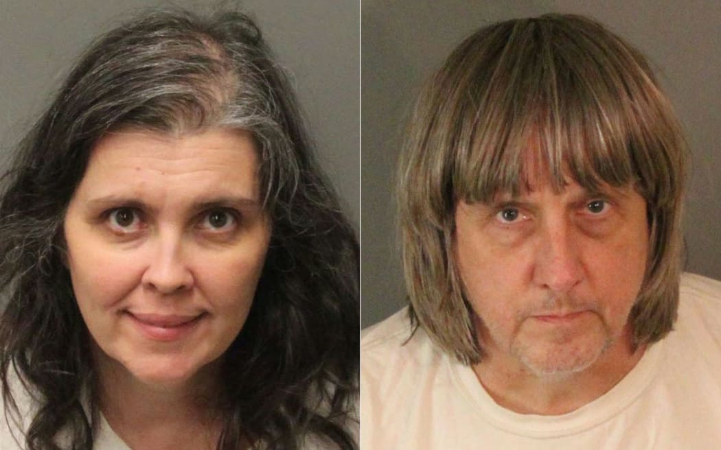 Bbooking photos from the Riverside County Sheriff's Department of David Turpin (R), 57, and Louise Turpin, 49.