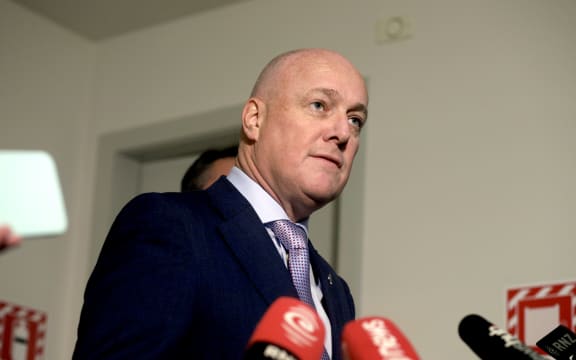 Christopher Luxon at a National Party health policy announcement on 21 August, 2023.