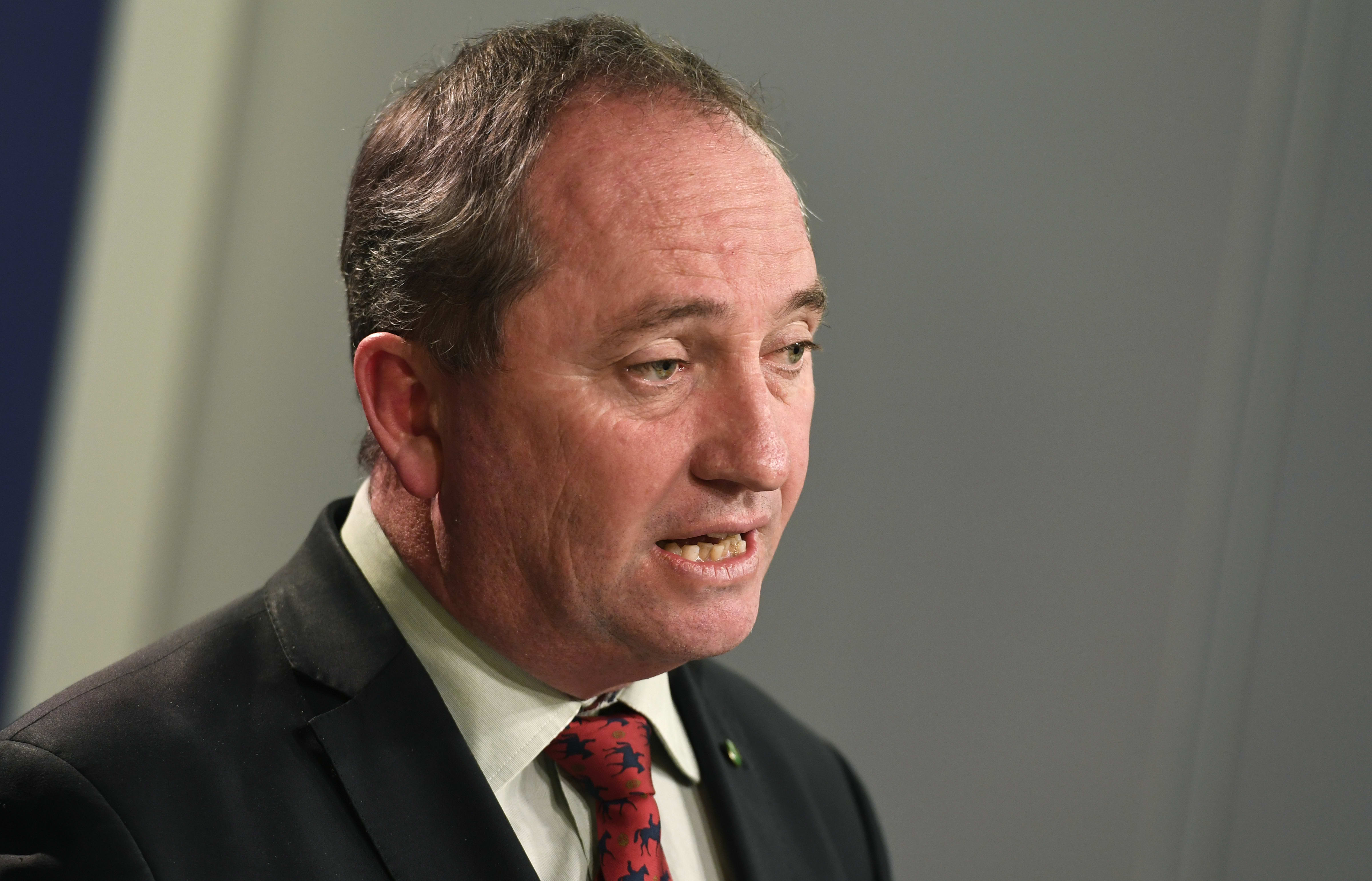 Australia's Deputy Prime Minister Barnaby Joyce addresses a press conference in Sydney, July 2016.