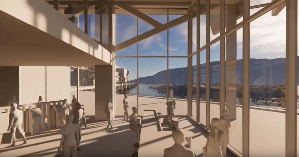 An artist's interpretation of what Picton's proposed new Interislander ferry terminal will look like.
