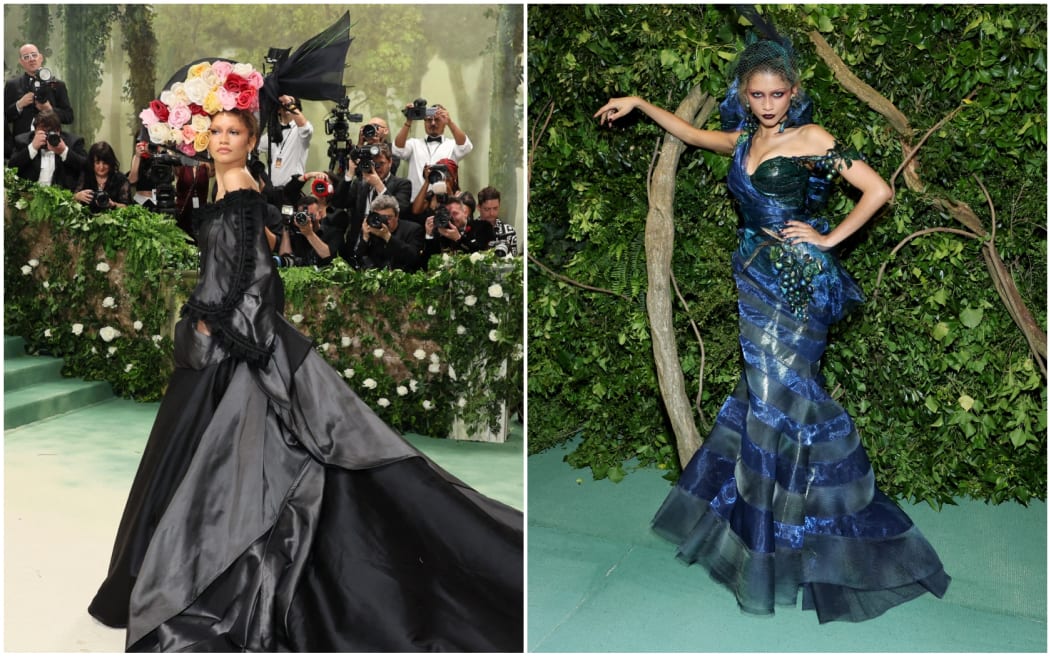 Met Gala co-host Zendaya walks the carpet twice in two different looks.