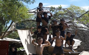 Students of Kimi Ora Community School, Flaxmere, Hastings.