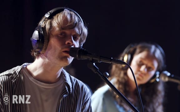 Merk performing live at Te Oro Arts Centre in Auckland, for RNZ Music.