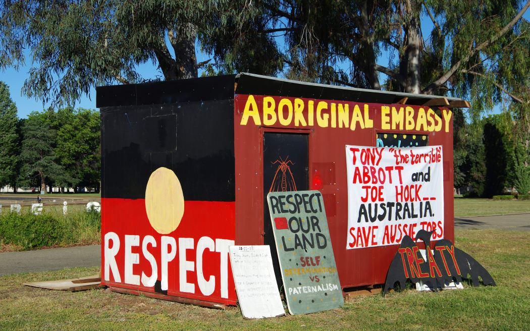 Aboriginal Embassy, Lawns of Old Parliament House, Parkes, Canberra, Australian Capital Territory, Australia