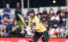 Devon Conway of the Black Caps during the 1st T20 cricket match, Black Caps Vs Australia, Hagley Oval, Christchurch, New Zealand. 22nd February 2021. Â© Copyright photo: John Davidson / www.photosport.nz