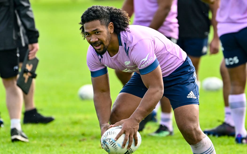 Folau Fakatava during New Zealand All Blacks training