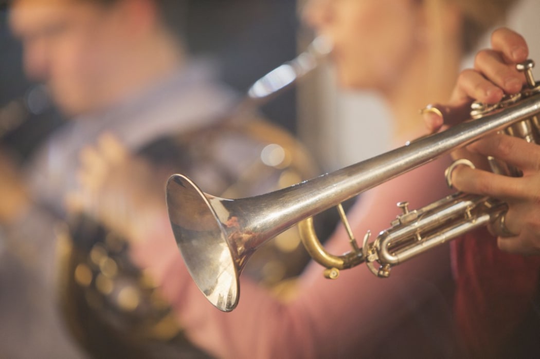 Trumpeter performing. (Photo by Tom Merton/Caia image/SCIENCE PH / NEW / Science Photo Library via AFP)
