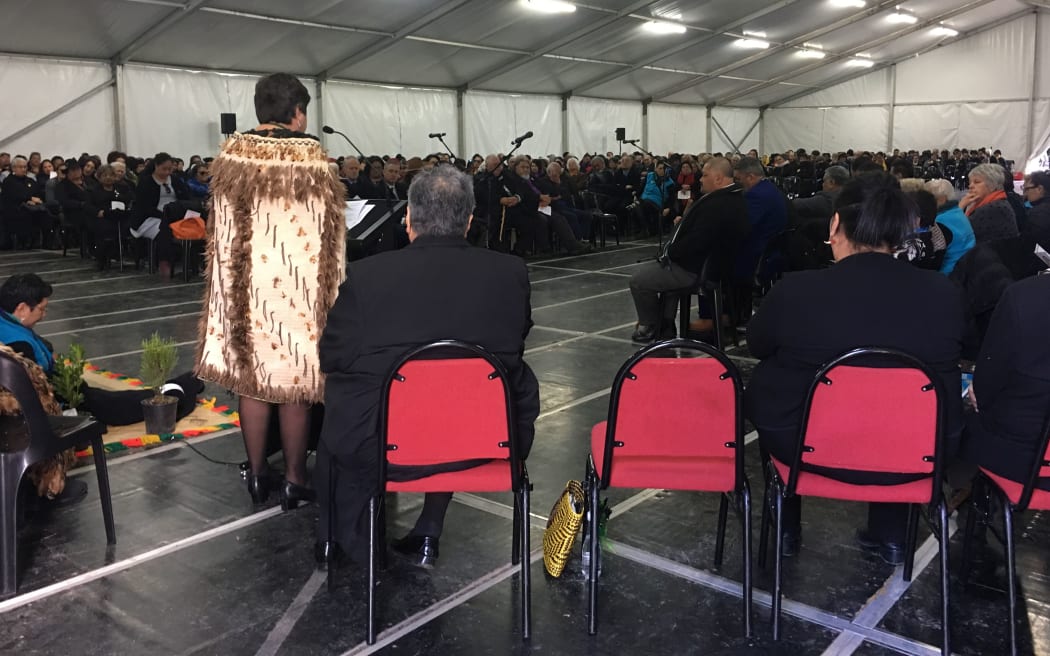 Māori women’s welfare league president Prue Kapua speaking at the 2019 annual conference.