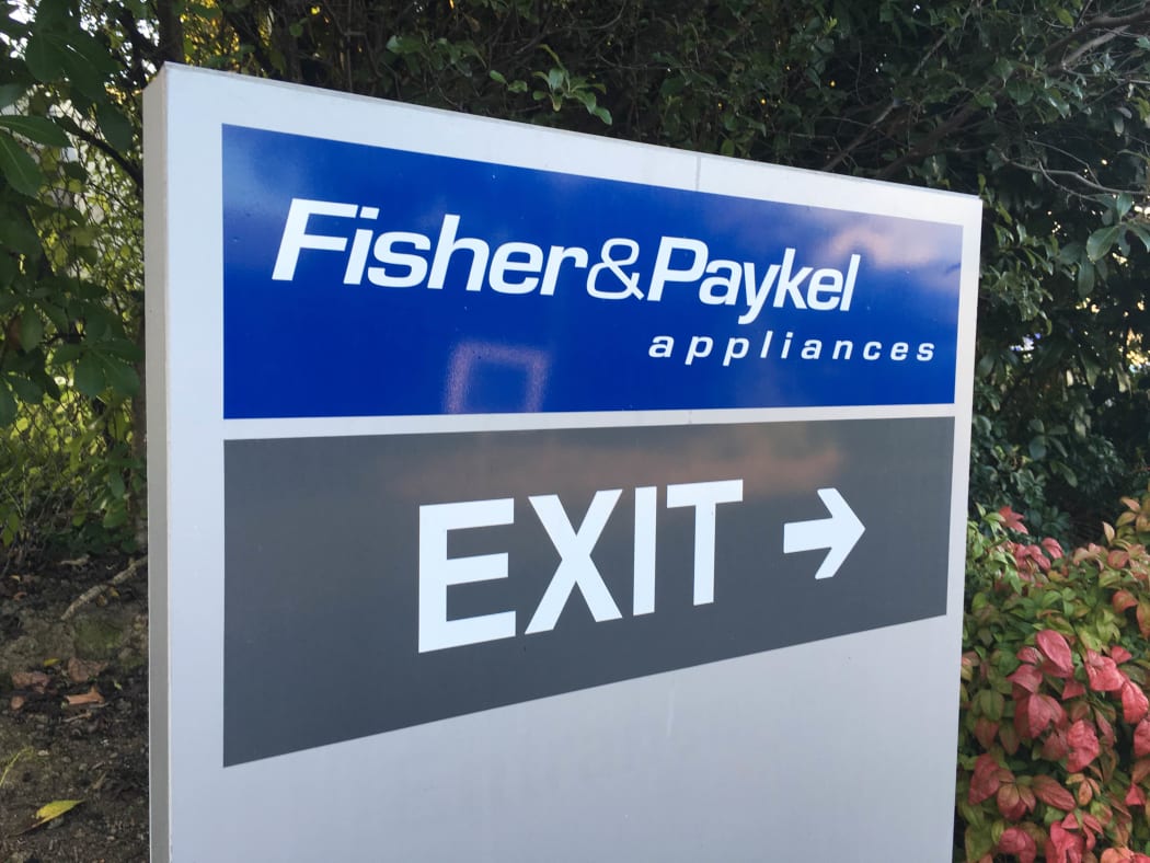 A sign at Fisher & Paykel Appliances' East Tamaki factory, which is set to shut.