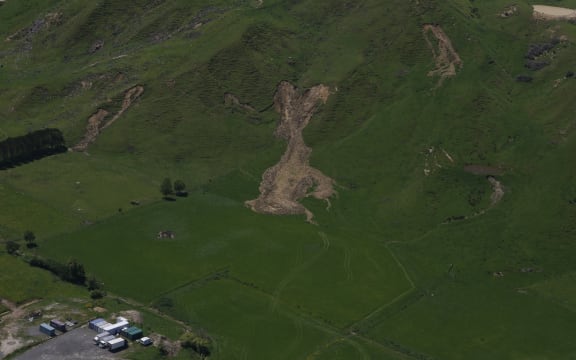 A slip on farmland off Wheatstone Rd in Gisborne.