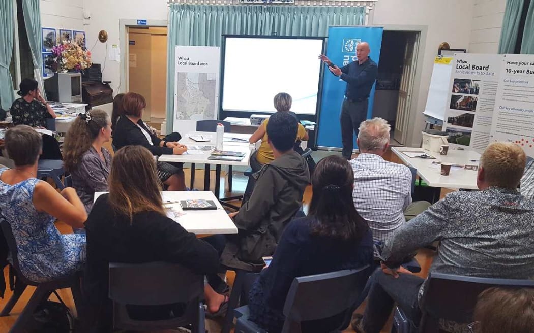 Meeting with adults in a classroom