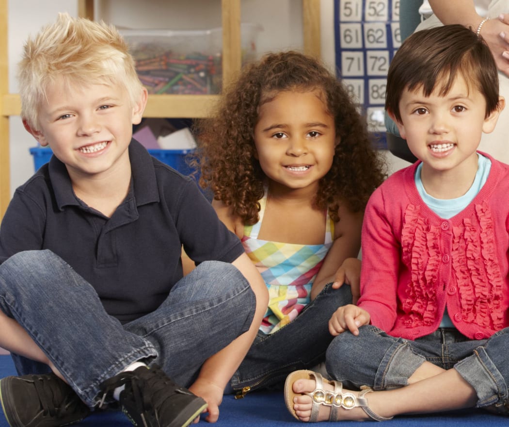 three school children
