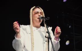 TE KAAHU performs on the second day of WOMAD in Taranaki, on 17 March, 2024.