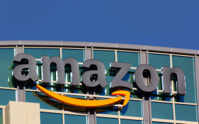 SANTA CLARA,CA/USA - FEBRUARY 1, 2014: Amazon building in Santa Clara, California.  Amazon is an American international electronic commerce company. It is the world's largest online retailer.