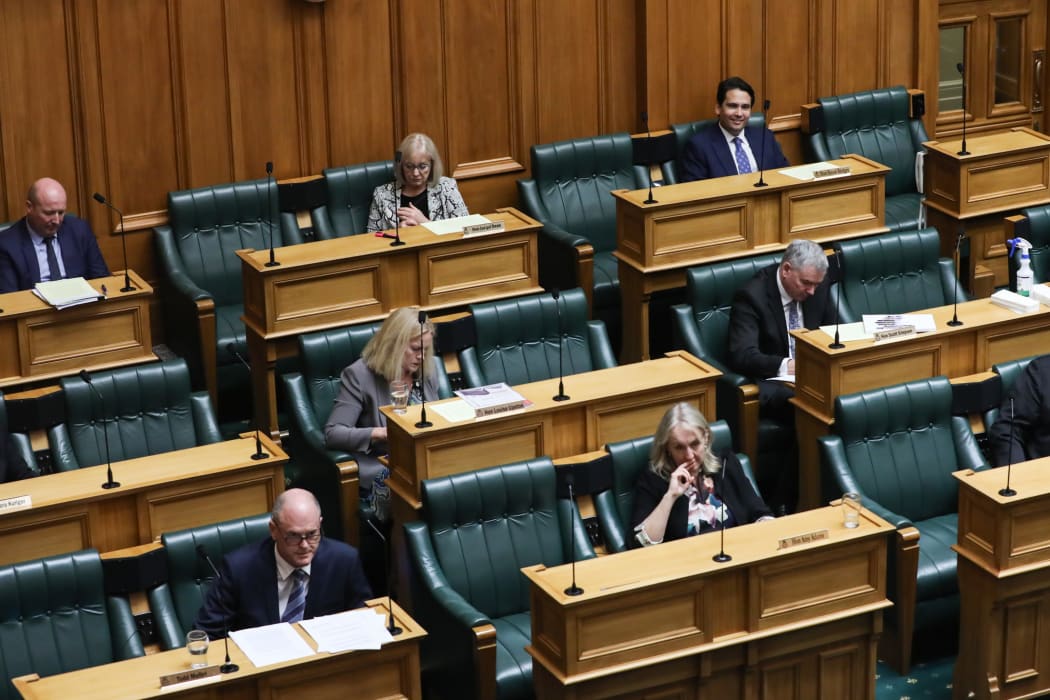Simon Bridges watches from ringside during Question Time