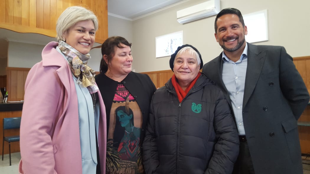 There was heavyweight support on hand for Debbie Ngarewa-Packer, second left, and Dr Lance O'Sullivan's pop-up clinic from the National Party's Whanganui candidate Harete Hipango and former Maori Party co-leader Dame Tariana Turia.