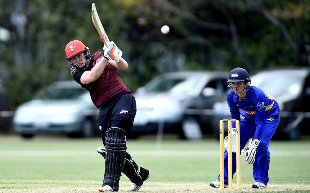 Canterbury Magicians all-rounder Frances Mackay during the Hallyburton Johnstone Shield match against the Otago Sparks held at Centennial Park, Oamaru, New Zealand. 21 November 2020.