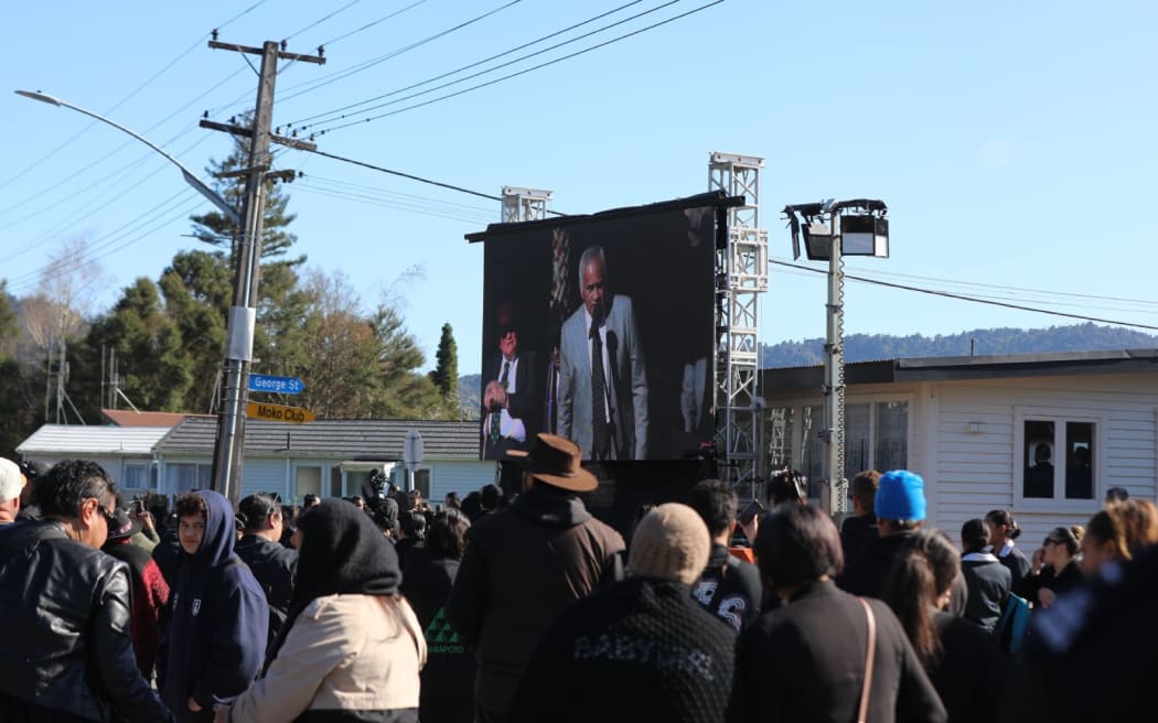 People await the announcement of who will be the new Māori monarch, 5 September 2024.