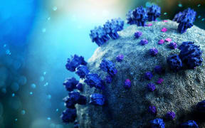 View of a Coronavirus Covid-19 background - 3d rendering