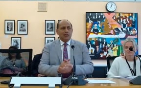 Broadcasting and Media Minister Willie Jackson addressing a hearing of Parliament's EDSI committee.