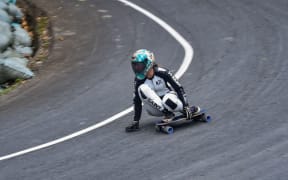 Elissa Mah at the Downhill Skateboarding World Champs.