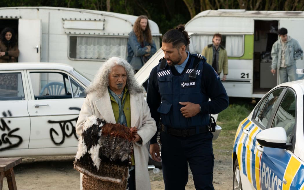 Actor Te Kohe Tuhaka (Ngāti Porou, Tūhoe), known widely in Aotearoa for his role in The Dead Lands, plays Marcus in the film, a policeman who acts as a protector to Hamo.