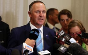 John Key addresses the media after confirming funding for Auckland's City Rail Link.