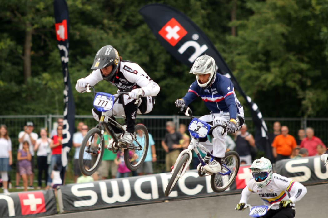 The BMX cyclist Marc Willers in action.