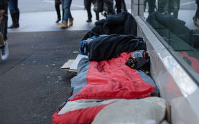 General vision of homelessness in Auckland central city.