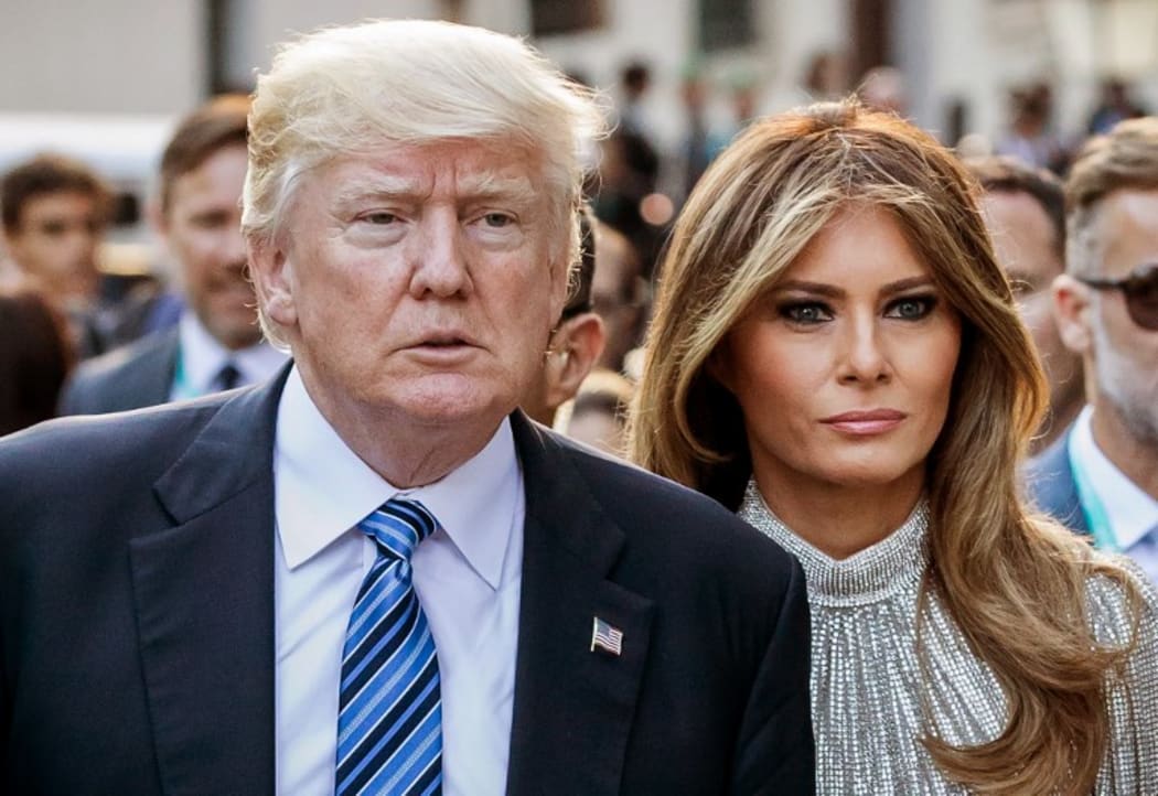 US president Donald Trump and his wife Melania in Italy for the summit.
