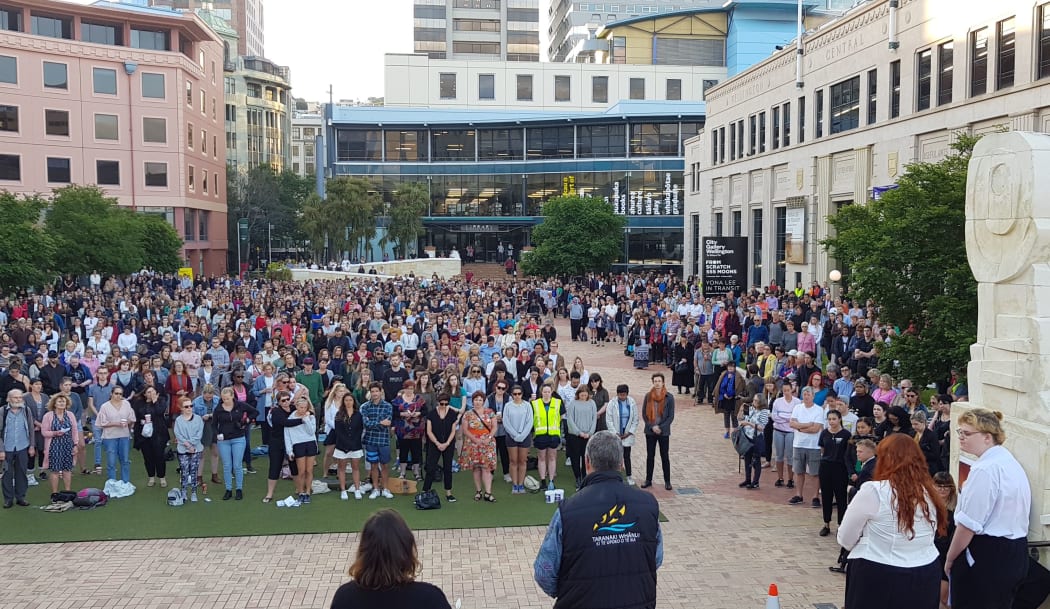 The Wellington vigil for slain backpacker Grace Millane.