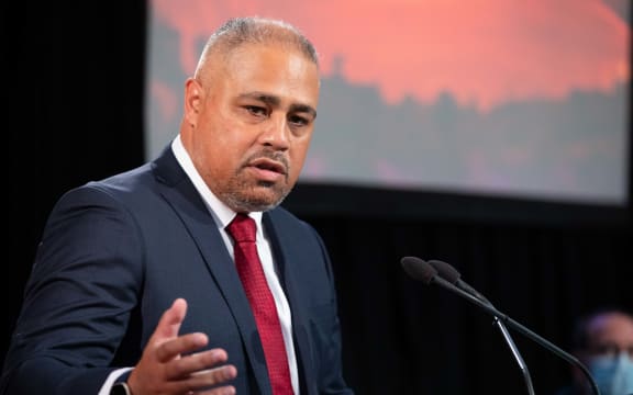 Peeni Henare at the announcement of Budget 2022