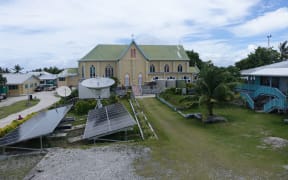 A view of the church in Nukunonu, Tokelau