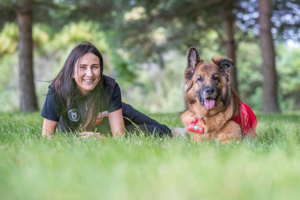 Kotuku foundation founder Merenia Donne with her medical assistance dog Arica, who has been with her for 11 years.
