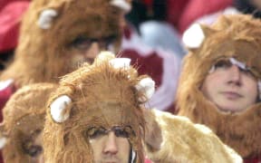 British and Irish Lions fans after their team was defeated by the New Zealand All Blacks in the first Test match in Christchurch in the Lions tour 2005.