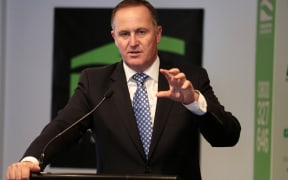 John Key speaking at the Federated Farmers meeting in Wellington.