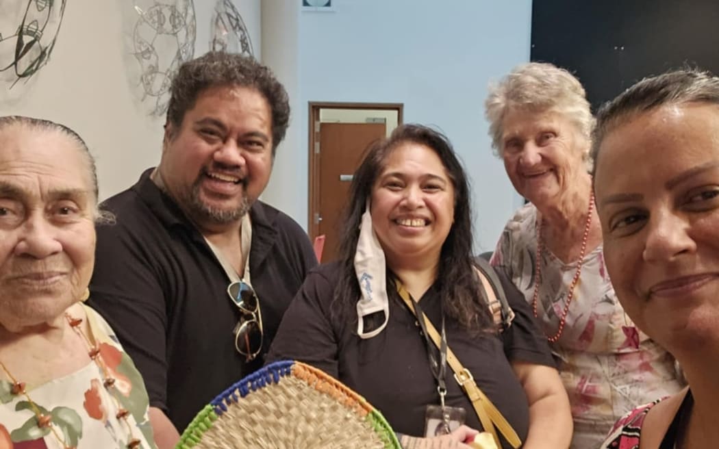 Chair of the Ōtara-Papatoetoe Local Board, Apulu Reece Autagavaia, joins elders on a special visit to the Pacific collection.
Photo / Apulu Reece Autagavaia, Facebook