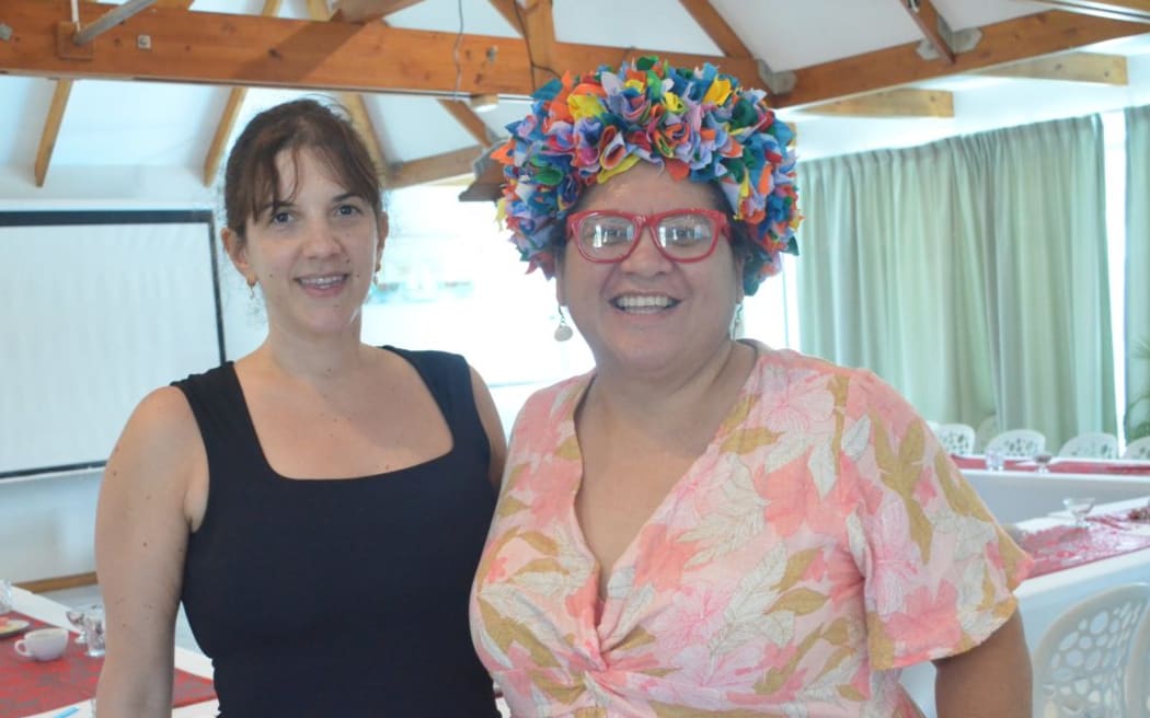 Ariane Adam (left), Head of Legal at the Human Dignity Trust in London, with Independent Consultant Janette Olliver at the workshop on the potential development of hate crimes legislation in the Cook Islands. MELINA ETCHES/25120307
