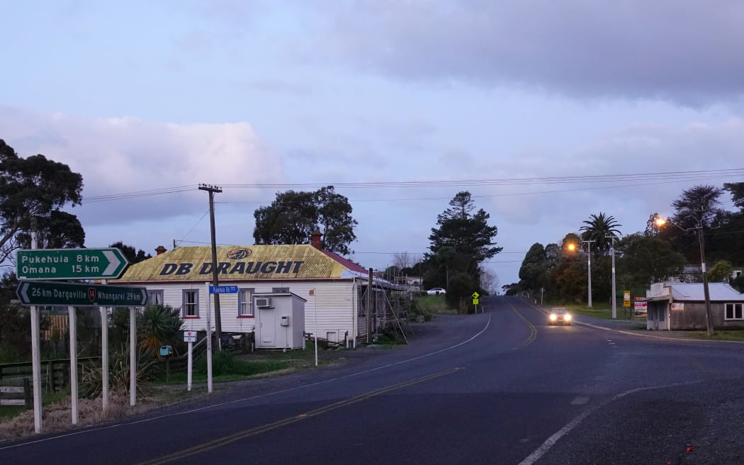Tangiteroria by night. Locals say the pub closed down five years ago after falling foul of regional council wastewater rules.